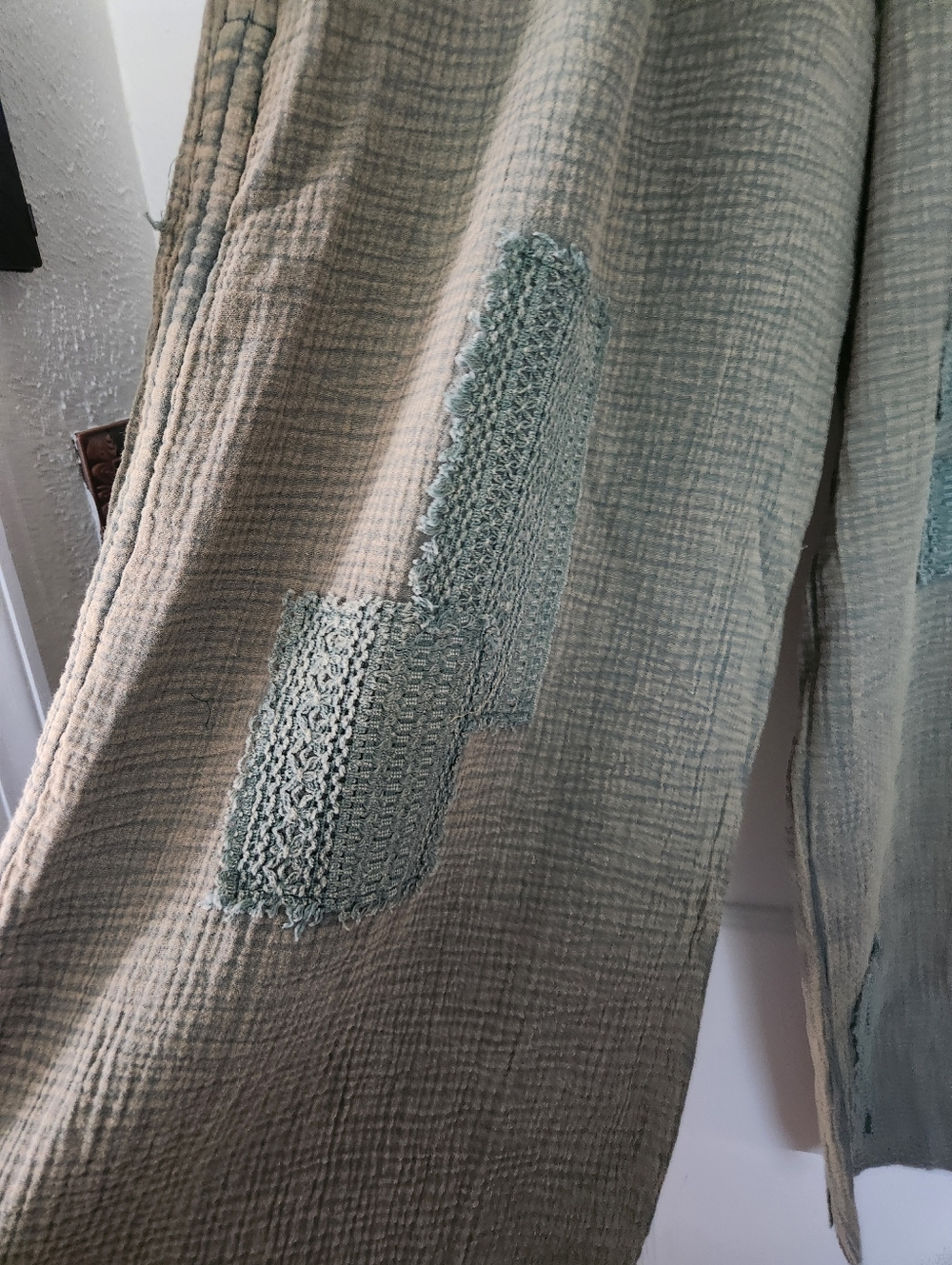 Blue Velvet Olive Patchwork Drawstring Pants - Picture 8 of 11